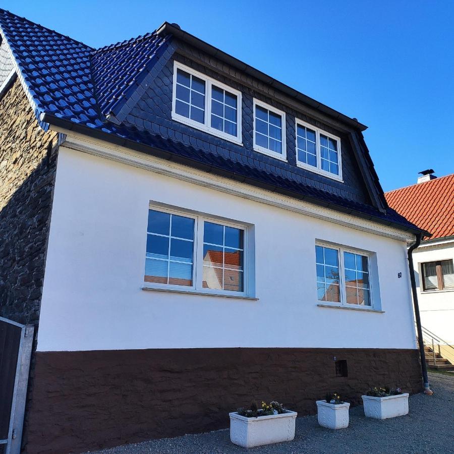 Ferienhaus Blaue Blume: Eco-Friendly Retreat with EV Charging & Sauna Guntersberge Exterior photo